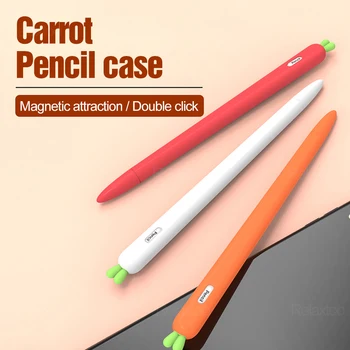 

Soft carrot Silicone For Apple Pencil 1 Case Compatible For iPad Tablet Touch Pen Stylus Protective Sleeve Cover coque