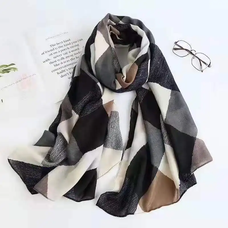 silk scarf knitted scarf printed scarf square scarf tactical scarf neck gaiter scarf neck warmer scarf gradient scarf plain hijab scarf feather scarf Spain Fashion Daisy Floral Tassel Viscose Shawl Scarf Lady Print Soft Pashmina Stole Wrap Snood Bufandas Muslim Hijab Sjaal