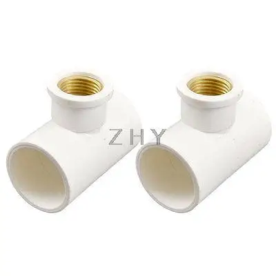 

32mm x 32mm PVC Slip to 1/2" PT Brass Thread Pipe Female Tee Coupler Adapter
