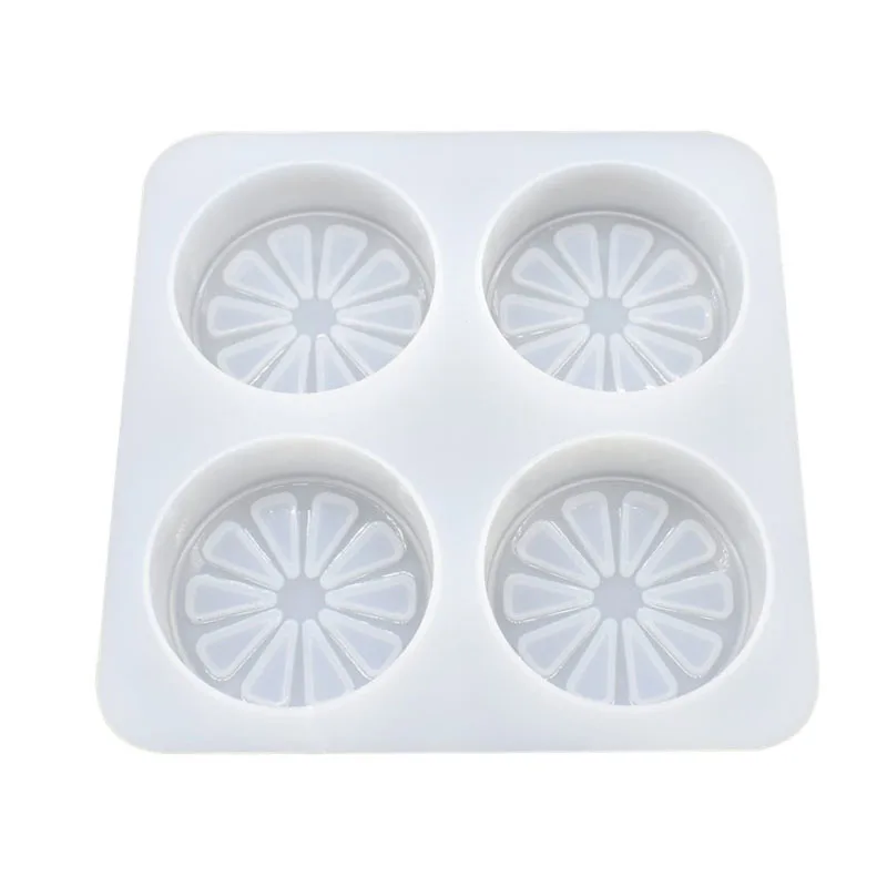 4Cavity Lemon Sliced With Seeds Soap Molds Fruit Handmade Mould Silicone Molds Soap Fondant Clay Resin Moulds Candle Mold