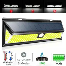 180 светодиодный настенный на солнечной энергии датчик движения IP65 Водонепроницаемый Сад ABS