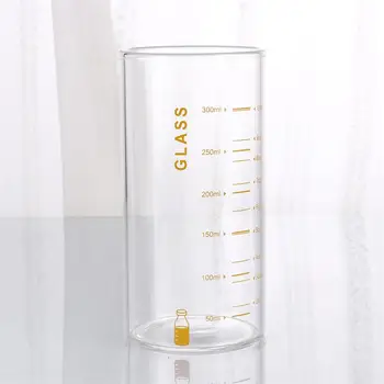 

301-400ML Simple Glass Water Measuring Mug Bottle Cup Portable Glass Juice Milk Cup With Scale Tableware For Home Office