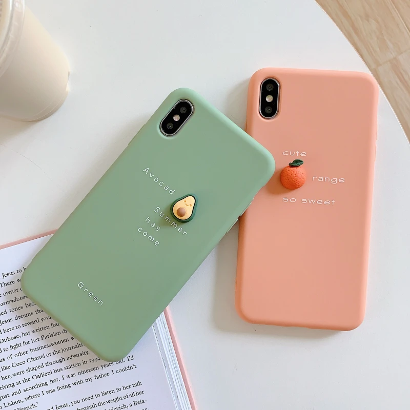 For iPhone 11 Pro Max X XS MAX XR 8 8 Plus 7 7 Plus 6 6S 6S Plus Avocado Peach Cute Friut Ins Fashion Case For iPhone 11