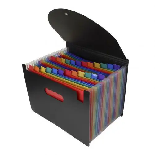 Rainbow 24 layer Красочный А5 многослойный расширяющийся файл, папка для чеков, органайзер, Карманный держатель - Цвет: Rainbow 24 layer