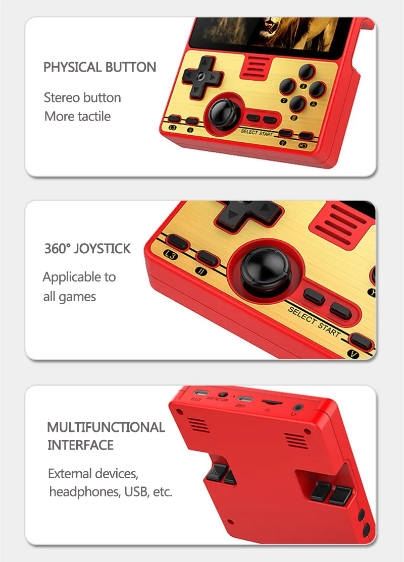 New RGB20 Mini Retro Game Console 3.5 " IPS Full-Fit Screen Handheld Game Player Built-in Wifi Module Multiplayer Online Games