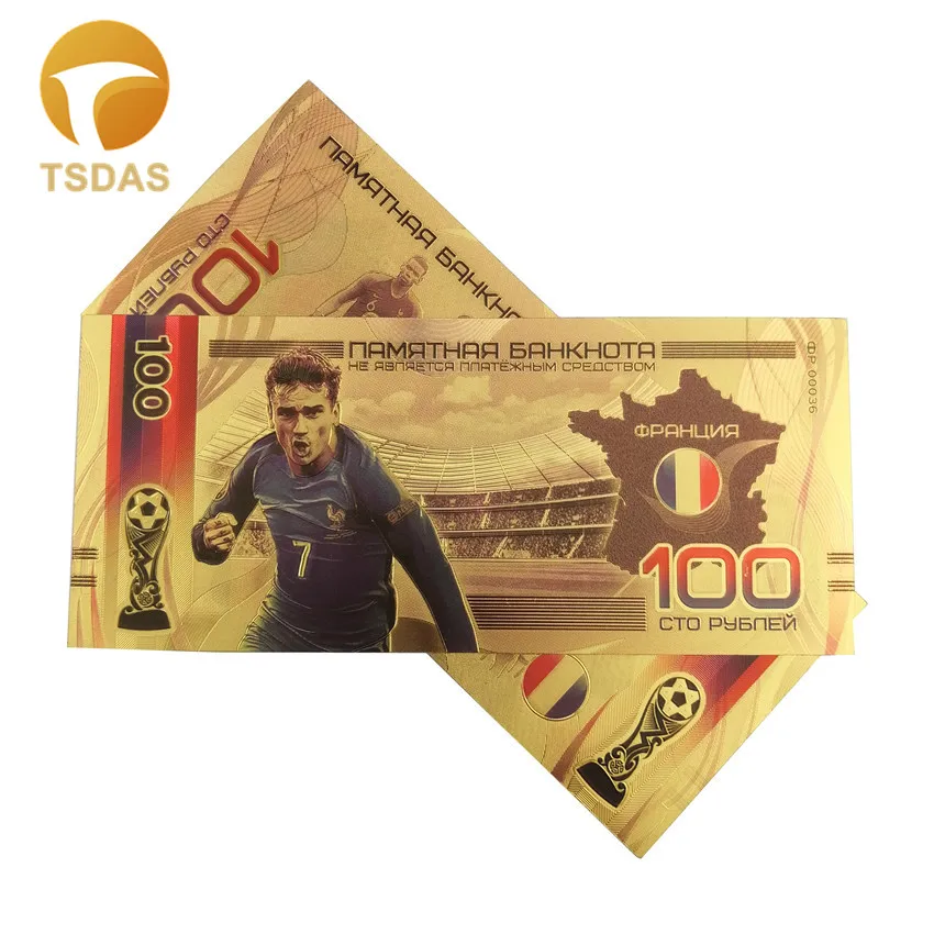 Souvenir Bills 24k Gold Banknote Russia Currency 100 Rubles Replica Plated Money Collection|Золотые банкноты| |