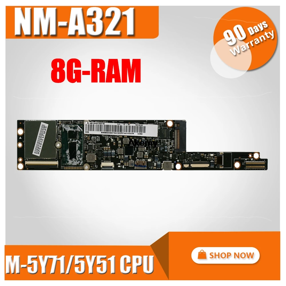 AIUU2 NM-A321 Laptop motherboard for Lenovo YOGA3 Pro 13 Test original mainboard 8G-RAM M-5Y71/5Y51 CPU