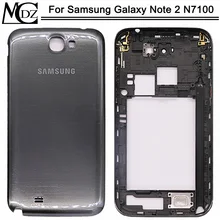 N7100 крышка батареи для samsung Galaxy Note 2 N7100 GT-N7100 полный корпус средняя рамка задняя дверь+ средняя рамка
