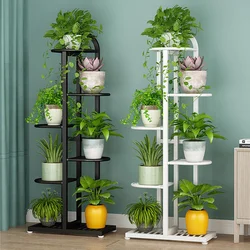 Ouqimei – support à fleurs en fer, Pot de sol à plusieurs niveaux, espace annuel intérieur et extérieur, salon, balcon vert 