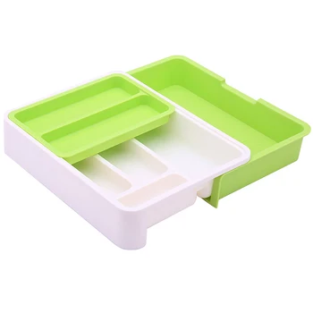 

Kitchen Drawer Storage Box Plastic Storage Drawer Tableware Tray Separation Durable Appliances Multi-Zone Safe and Easy to Clean