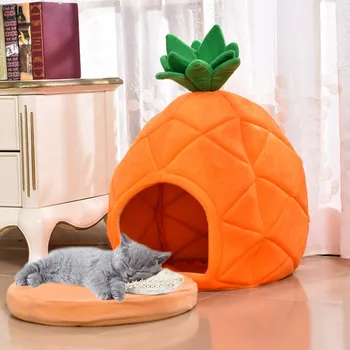 

Creative Kennel Cat Nest Teddy dog Fruit Banana Strawberry Pineapple watermelon cotton bed warm pet Products Foldable Dog house