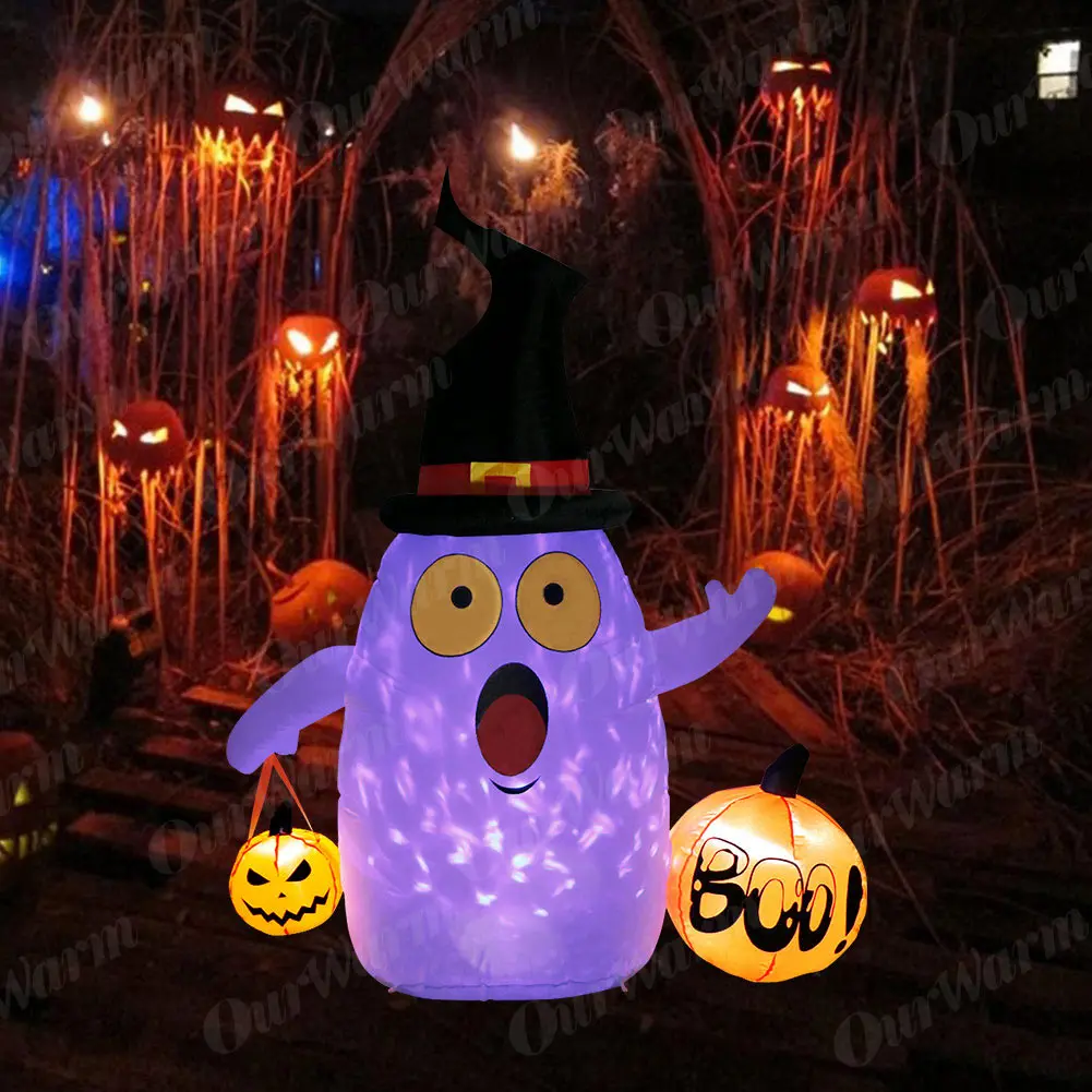OurWarm украшения-ужастики для хеллоуина реквизит висящий призрак фото стенд Светодиодный Надувные игрушки приведение в виде тыквы привидениями дом поставки