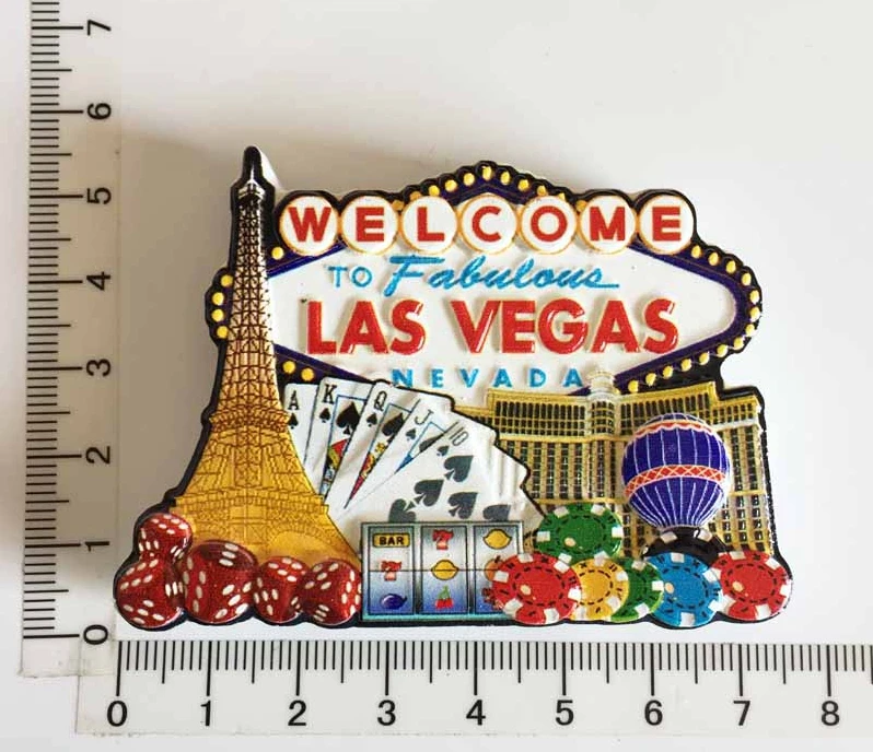 Новая ручная роспись в Лас-Вегасе, США 3D магниты на холодильник туристические сувениры холодильник магнитные наклейки подарок
