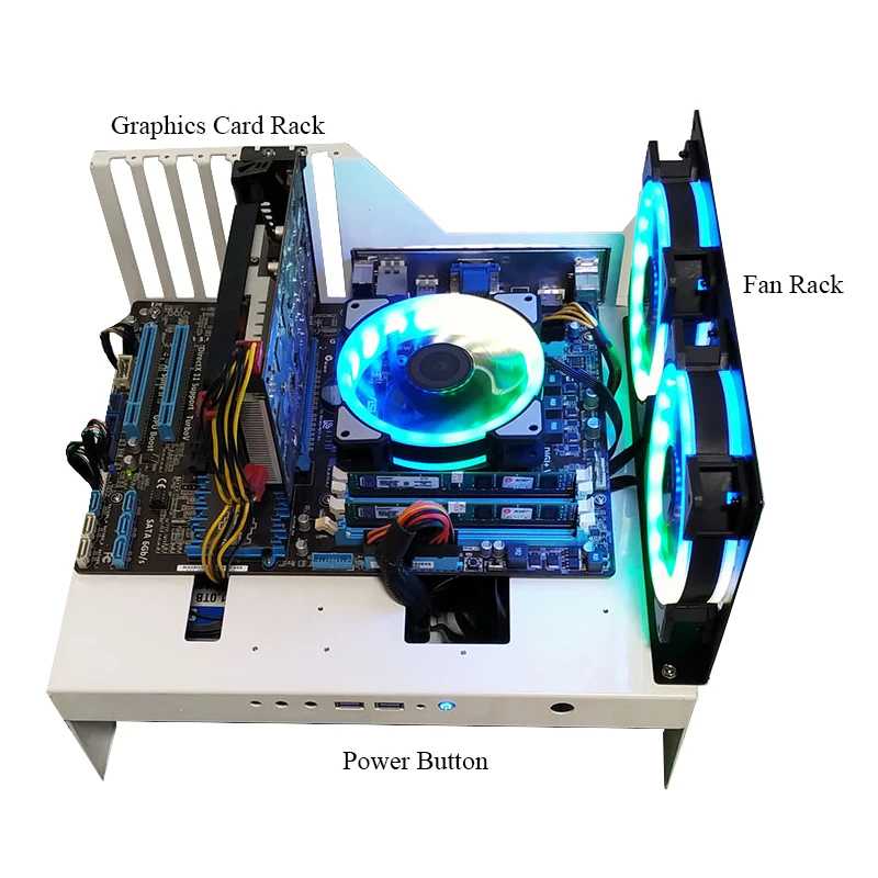 DIY Computer Case Rack ITX MATX ATX EATX Motherboard Open Desktop with 12cm Fan Frame Water-Cooler Bracket Universal Chassis
