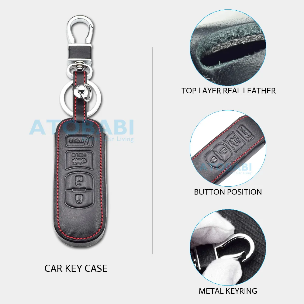 Чехол для автомобильного ключа из натуральной кожи Mazda 3 2 5 6|auto smart key|smart key caseauto case |