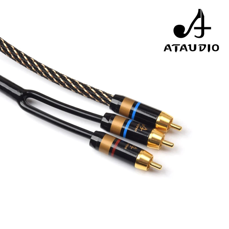 ATAUDIO HIFI RCA to 2 RCA Subwoofer  cable High Quality One Sub-2 Splitter Y RCA Cable images - 6