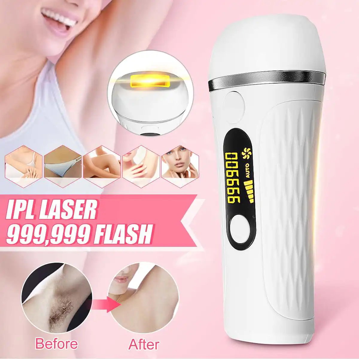 

2 in 1 36W 999999 Flash Hair Removal Device IPL Hair Removal L aser Epilator Permanent Home Electric Painless for face,bikini