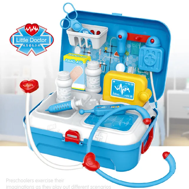 17pcs Kids Pretend Doctor Set Portable Backpack Medical Kit Doctor Toys Classic Role Play Game Toys for Children Gifts 2