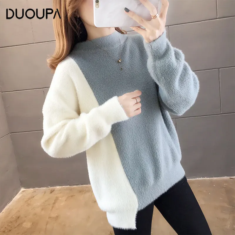 

Spring and Autumn New Net Red Women's Water Jacket Cashmere Sweater Women's Loose Coat Lazy Wind Trend Stitching Shirt Sweater