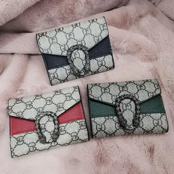 

Short Printed Wallet,Thick Leather Bottom Wallet,Tri-fold Wallet