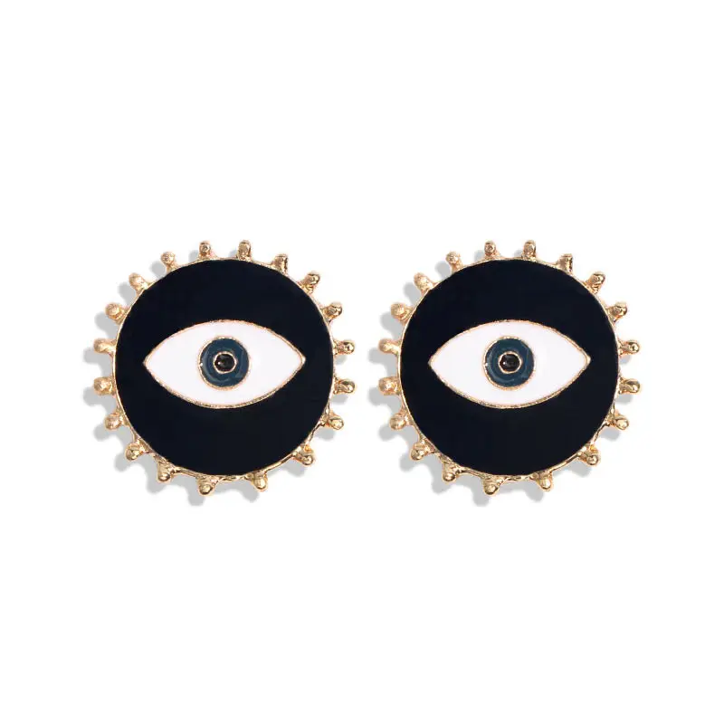 Flatfoosie Дизайн Женские Эффектные серьги женские металлические глаз золотого цвета сердце длинные висячие серьги модные вечерние ювелирные изделия - Окраска металла: 103BK
