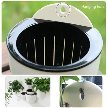 

Self-watering Plant Flower Pot Wall Hanging Plastic Planter House Garden-Cute