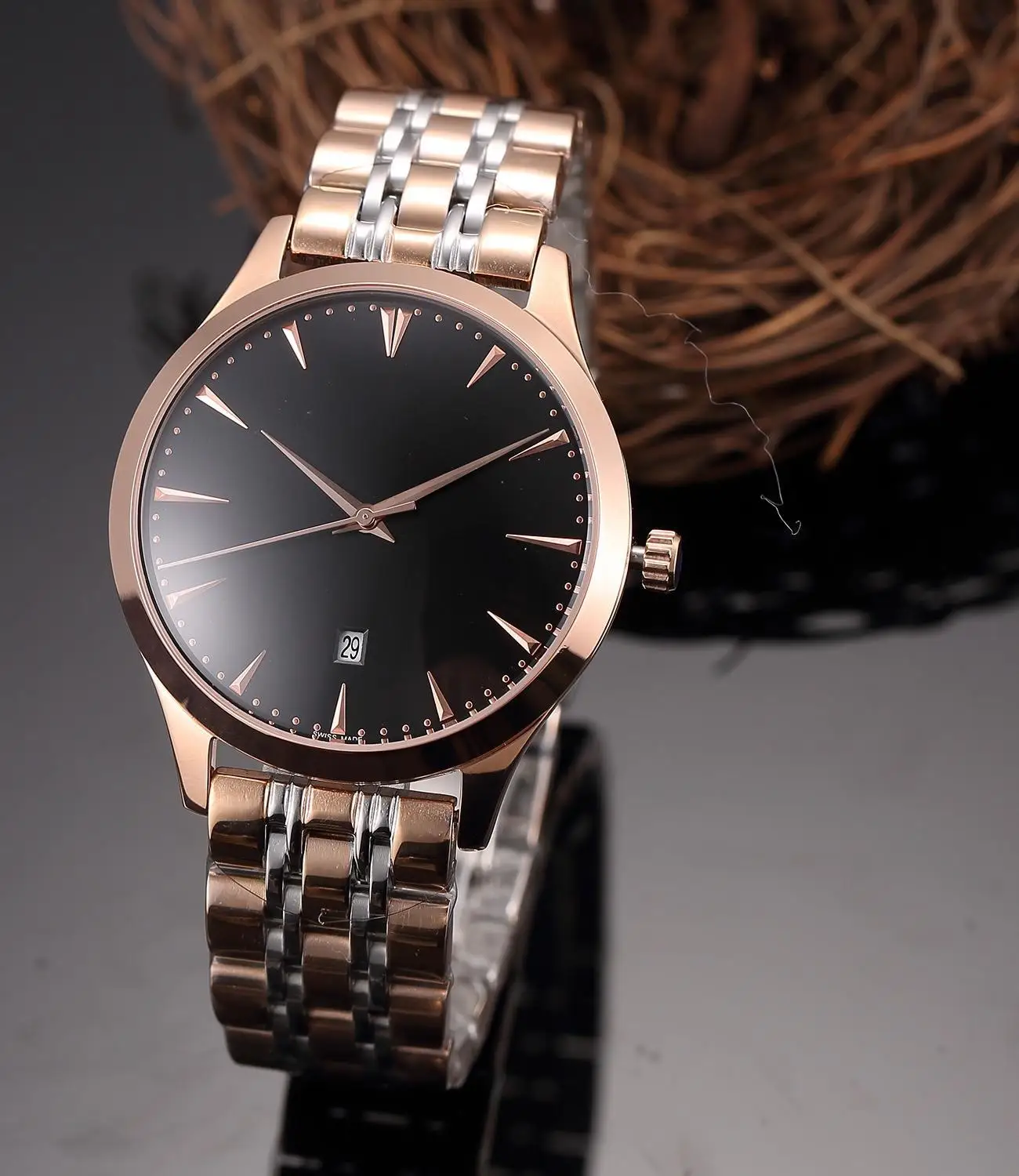 

Automatic Self-Wind Men's Watch Rose Gold Stainless Steel Watch Luxury Mechanical Man Watch 2019 Automatic Watch Men