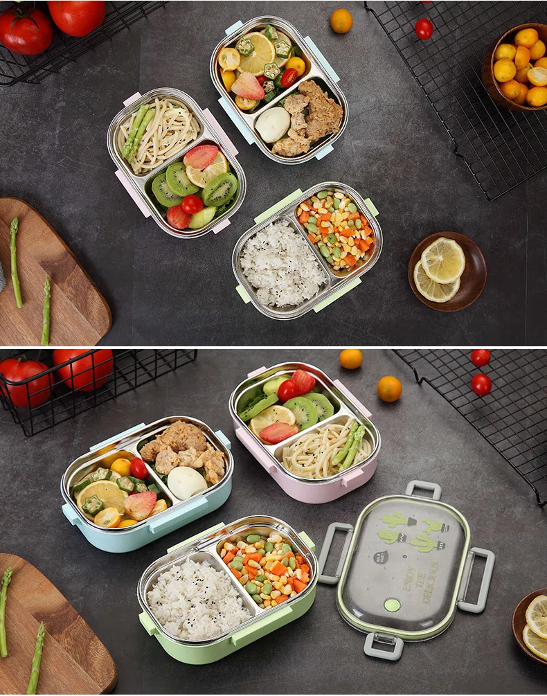 WORTHBUY японский Ланч-бокс для детей школы 304 из нержавеющей стали бенто Ланч-бокс герметичный контейнер для еды детская коробка для еды