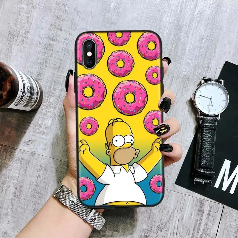 Черный чехол для телефона Simpsons для Apple IPhone 11 Pro XS MAX XR 7 8 6 6S Plus X 10 Ten 5 5S SE Coque Shell