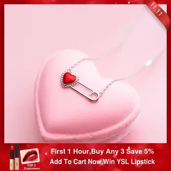 

Pin Pendants Necklace 925 Silver Love Heart Choker Kolye Charm Vintage Boho Bijoux Femme Collier Necklace Women Joyas Jewelry