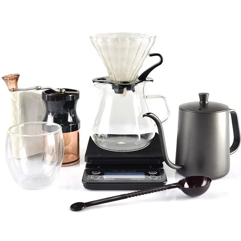 Кофейник V60 2020 мл с мини-мельницей для дома | Дом и сад