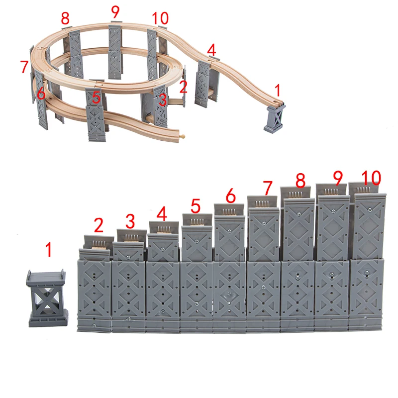 spiral wooden train track