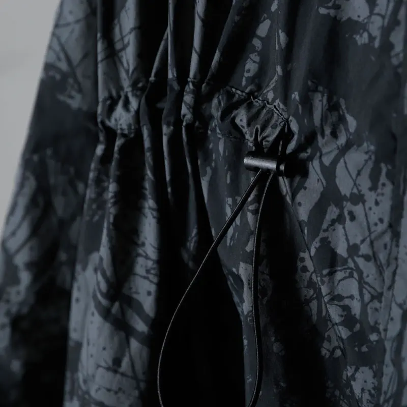 XITAO Print Pattern Trench Plus Size Pleated Full