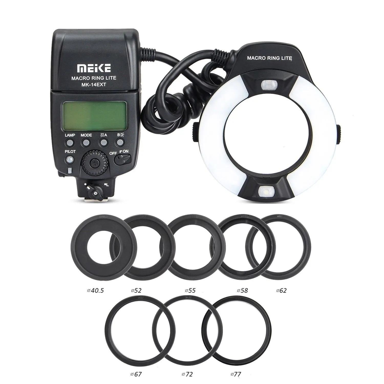 Meike MK-14EXT TTL Macro Ring Light Flash for Nikon D5100 D5200 D3200 D3100 D800 D90 D750 D600 D700 D5600 DSLR camera