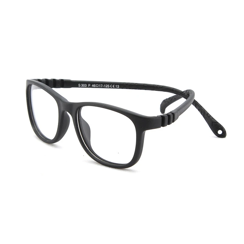 Детские очки Оптические очки Frame ремень TR90 гибкие мальчики девочки размер 46 небьющиеся безопасные спортивные очки Сверхлегкий - Цвет оправы: black