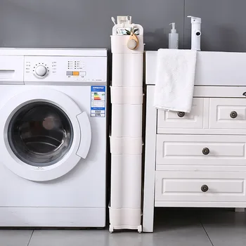 

4 Layer 96cm High Multipurpose Bathroom Storage rack Movable kitchen bathroom living room and bedroom shelf with roller