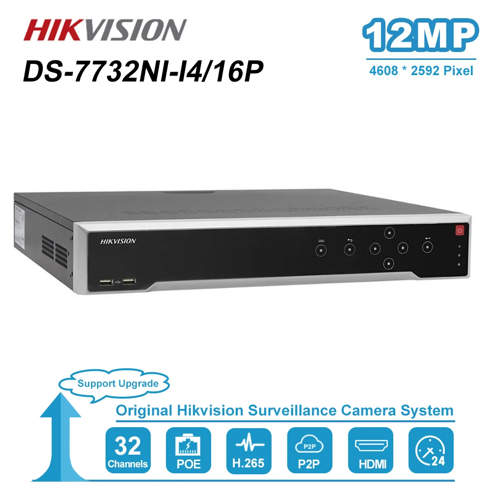 HIK 32 канала POE NVR DS-7732NI-I4/16 P с 16 PoE портами поддержка двустороннего разговора