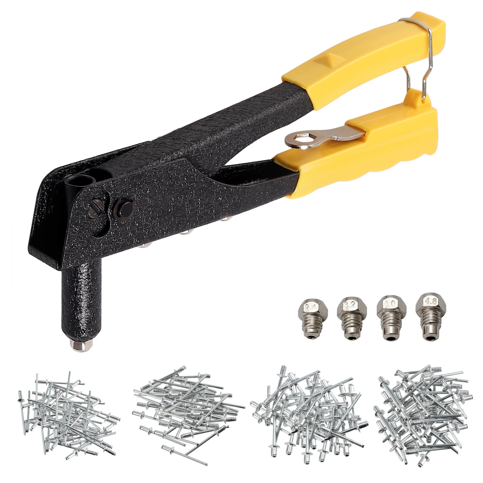 Proster 200pcs Rivets with Rivet Gun Hand Riveter Heavy Duty Hand Tool Kit  2.4mm / 3.2mm / 4.0mm / 4.8mm Rivets for Metalworking - AliExpress