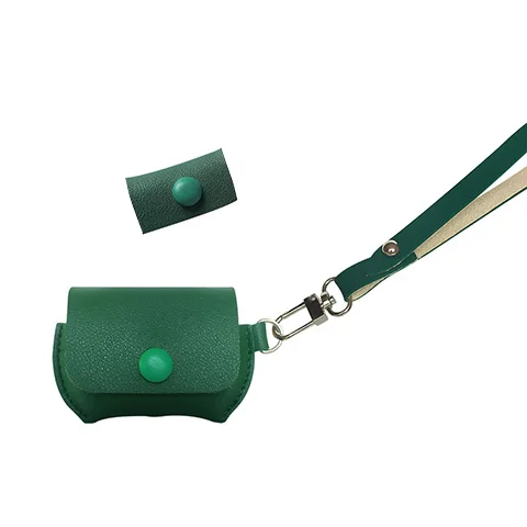 Grass green Защитный чехол для Apple, Bluetooth наушники, кожаный Стильный чехол для Airpods Pro, аксессуары, чехол для наушников с ручной веревкой - Цвет: Grass green