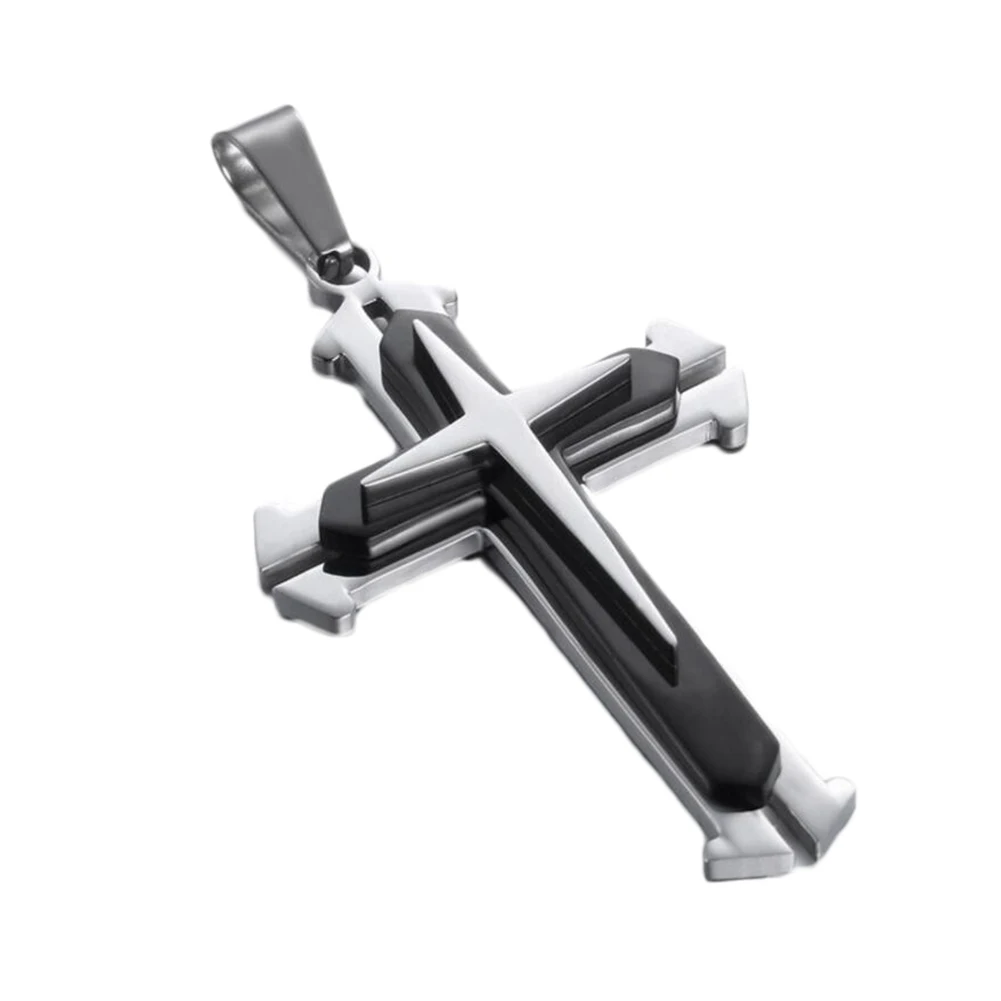 Hot Selling Unisex Men Cross Pendant Necklace Chain Fashion Jewelry