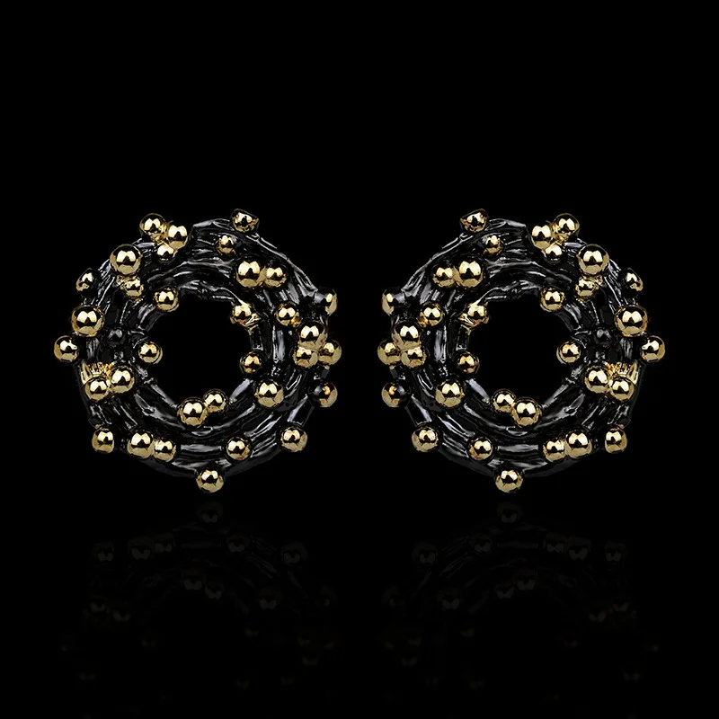 Bohemian Handmade Earrings Colorful Rice Beads Circle Geometric Black Gold Party Jewelry | Украшения и аксессуары