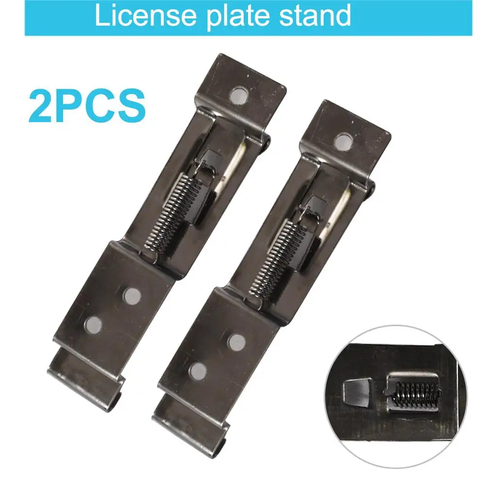 

2pcs Car License Plate Frame Holder Trailer Number Plate Clips Spring Loaded Stainless Steel Bracket for Truck/Trailer/Car/Ship