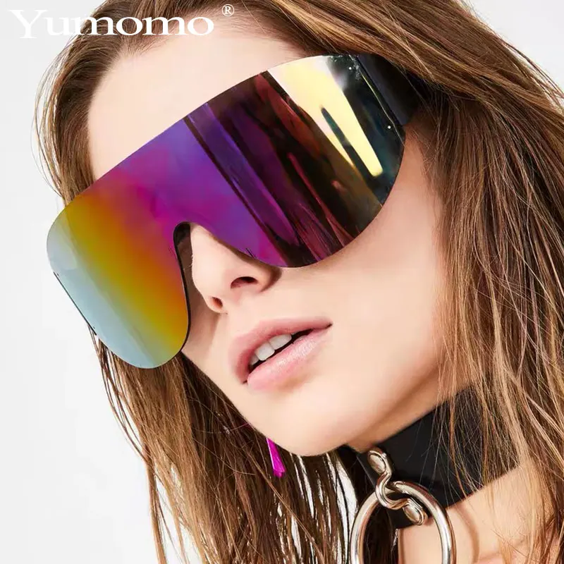 Большие сиамские солнцезащитные очки-маска женские очки ретро очки люксовый бренд Мужские зеркальные градиентные солнцезащитные очки
