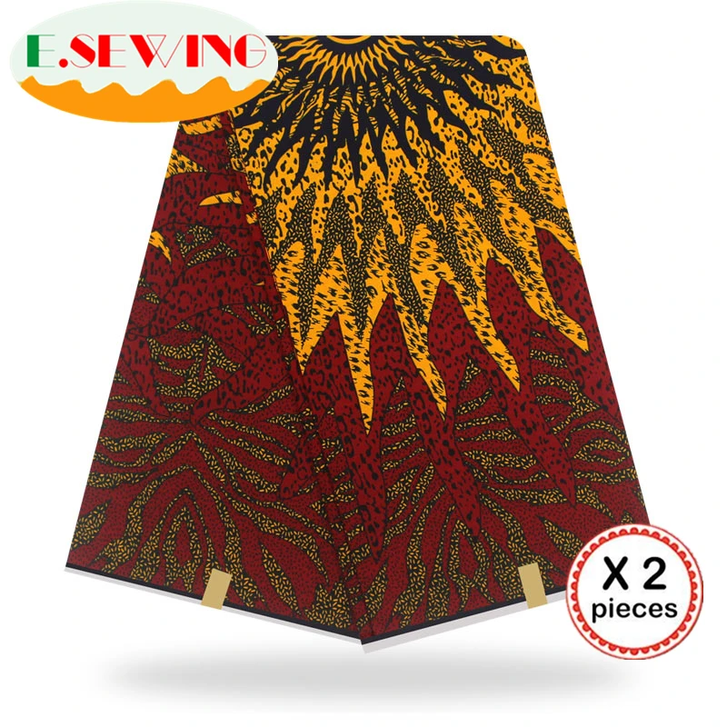 Африканская восковая ткань с принтом Анкара для шитья Анкара африканская ткань 12 ярдов нигерийская хлопковая ткань Гана для платья 90123