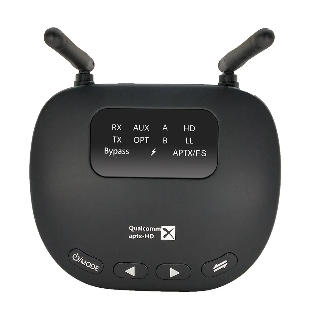 3 в 1 80 м Bluetooth 5,0 аудио передатчик приемник CSR8675 aptX HD& apt-X LL беспроводной адаптер для ТВ ПК, Оптический RCA AUX 3,5 мм - Цвет: Черный