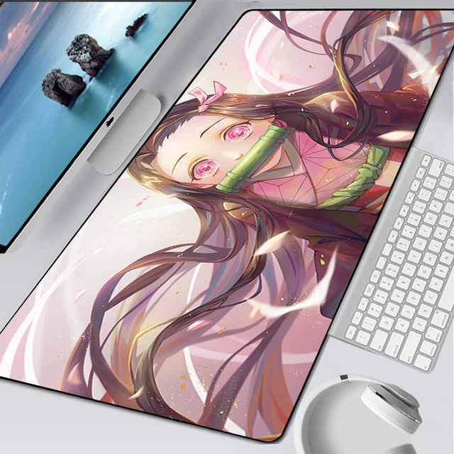 Grand tapis de souris de jeu média, ordinateur PC Gamer, ordinateur  portable, Mausepad, Demon Slayer, Kamado Nezuko, clavier polymères, tapis  de bureau - AliExpress