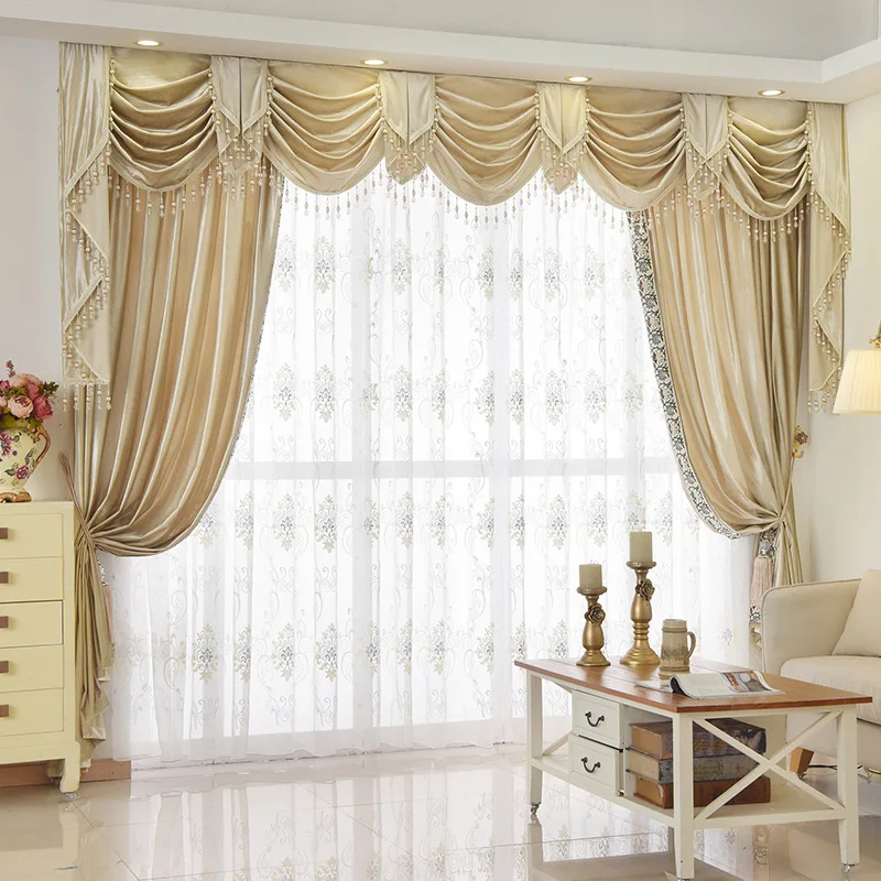 

Luxury European Style Thick Curtains for Living Room High Shading Solid Color Italian Velvet Curtains for Bedroom Tulle window