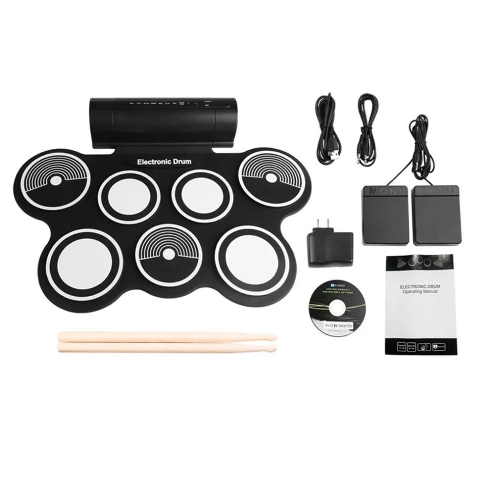 

TSAI Electronic Drum Digital USB Desktop Portable Roll Up Musical Instrument Hi-hat And Snare Drum Pads For Kids Adults popular