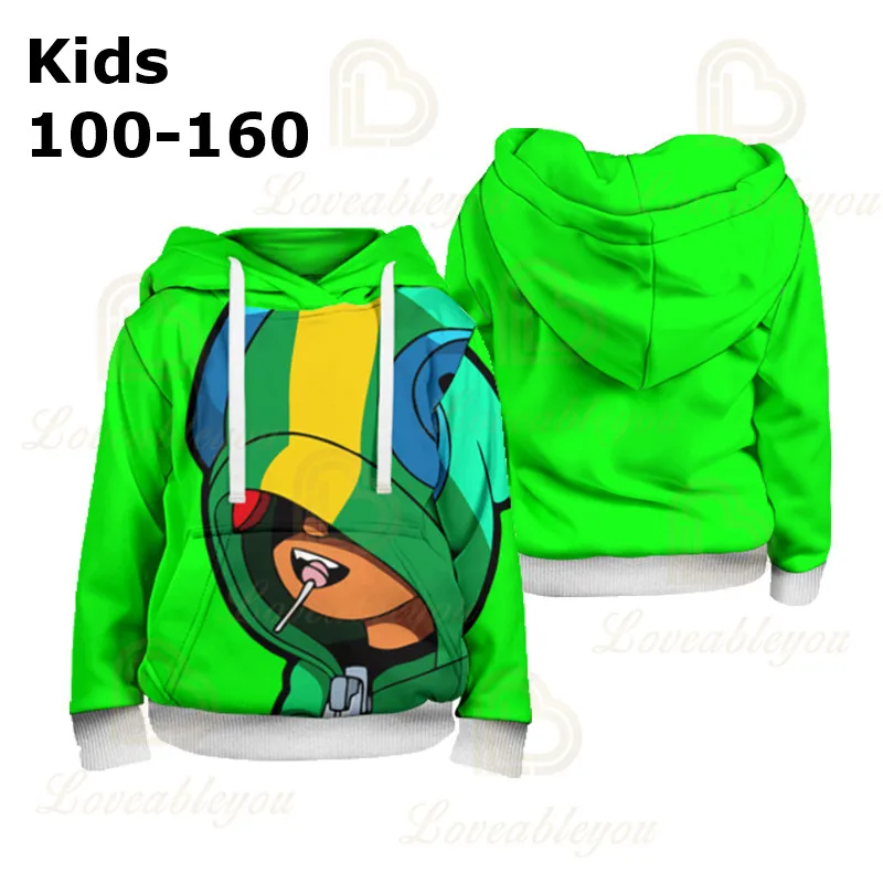 Новинка 2020 года Толстовка с капюшоном для мальчиков и девочек рисунком Леона