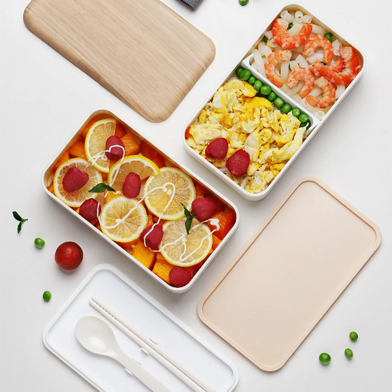 Compart Мужская t Bento коробка ланч-боксы с ложкой палочки для еды, BPA бесплатно контейнер для хранения еды путешествия-упаковка для мужчин, женщин, взрослых